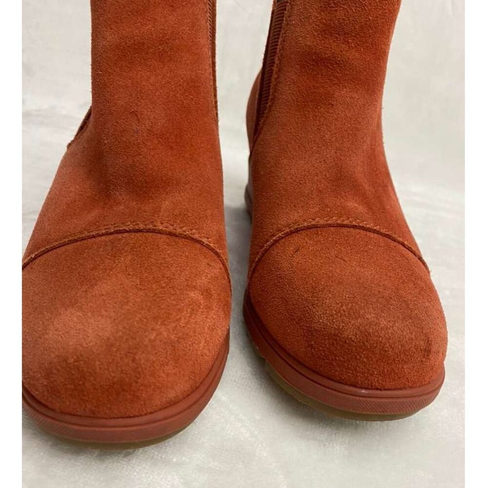 SOREL Evie Pull On Bootie Waterproof Suede Leather Wedge Ankle Booties Sz 6 - Picture 4 of 11